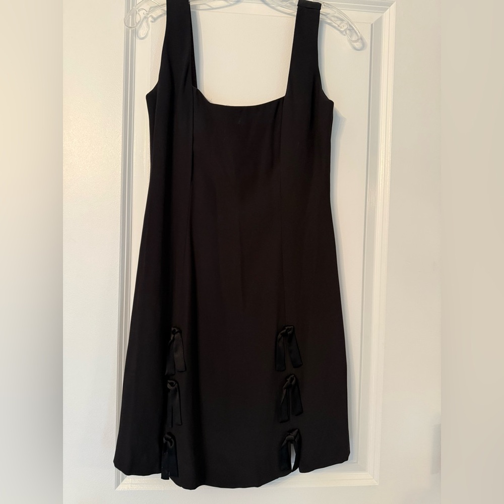 Nicole Miller Black Mini Dress with Bow Details